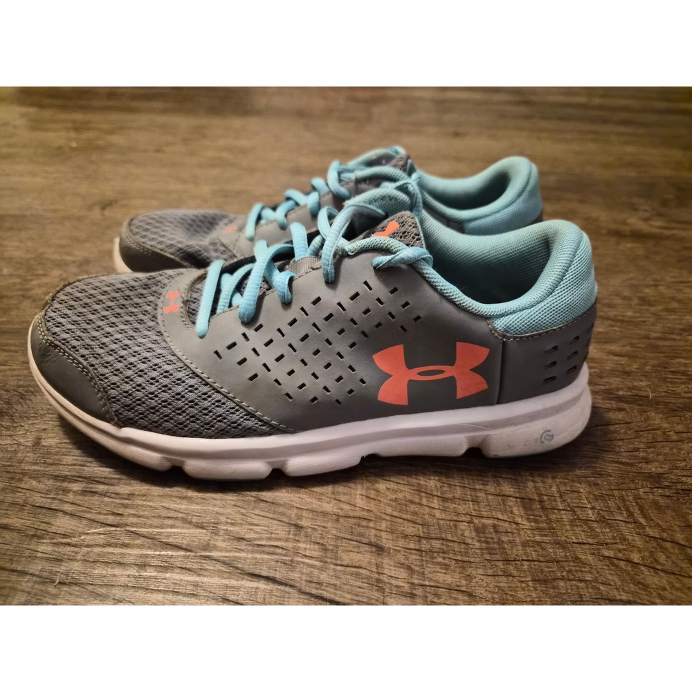 Under Armour Micro G Assert 6 Kids Running Shoes Grey Blue Size 4.5Y